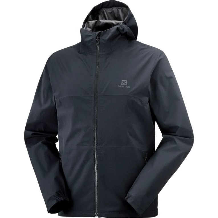 Black Salomon Essential Waterproof 2.5 L Men's Shell Jackets | IE BJ4317